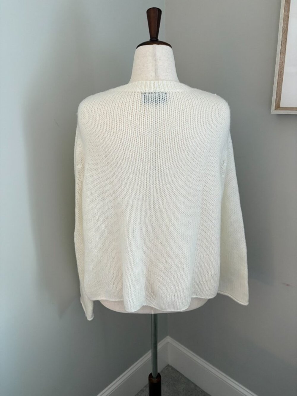 Wooden Ships Hot Cup of Joe Ivory Mohair Sweater Chunky Cozy S/M $148 MSRP - Picture 5 of 9